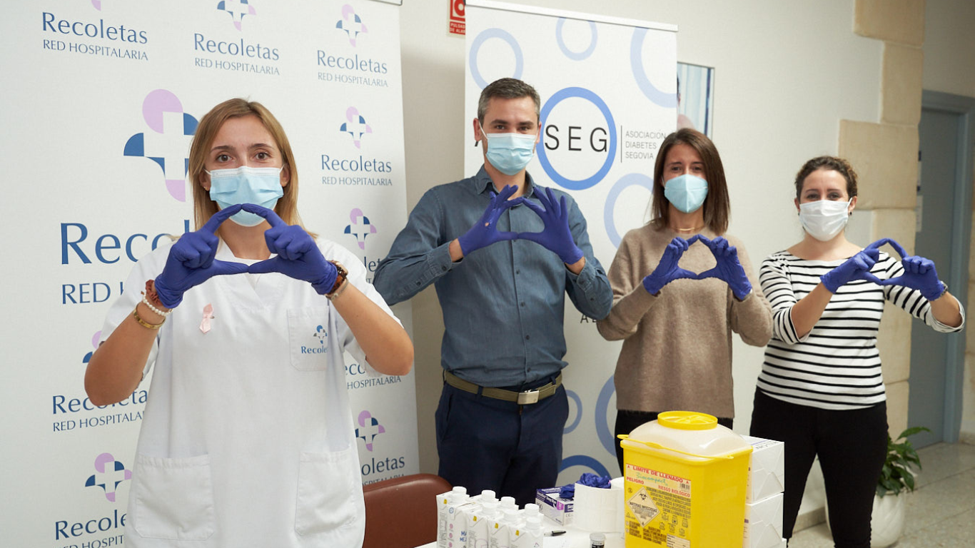 Recoletas Segovia ha realizado pruebas gratuitas de medición de glucosa en sangre a las más de 100 personas que se han acercado al centro hospitalario.